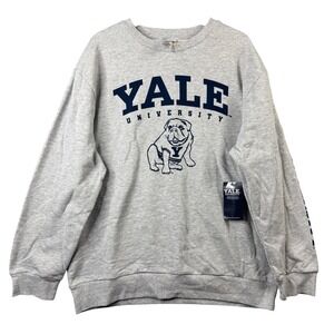 Yale University Mens Gray Crewneck Sweatshirt Bulldog Graphic Large NWT 8781